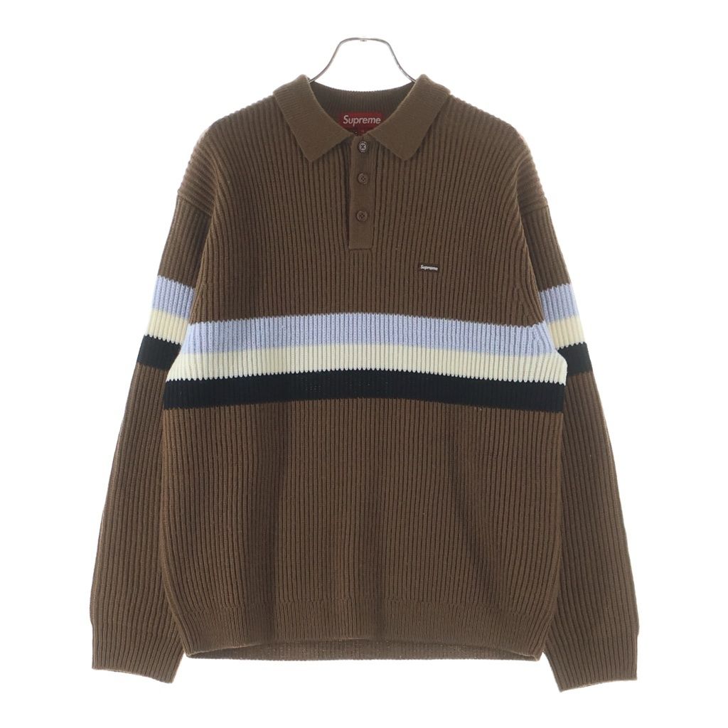 SUPREME (シュプリーム) 23AW Small Box Polo Sweater スモールボックスポロ セーター ブラウン