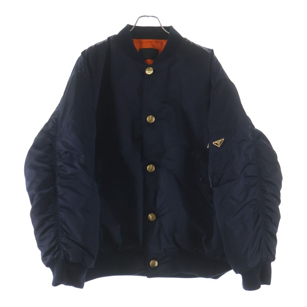 PRADA (プラダ) Re Nylon リナイロン 中綿ボンバージャケット ネイビー SGC674 SWA0 1WQ8