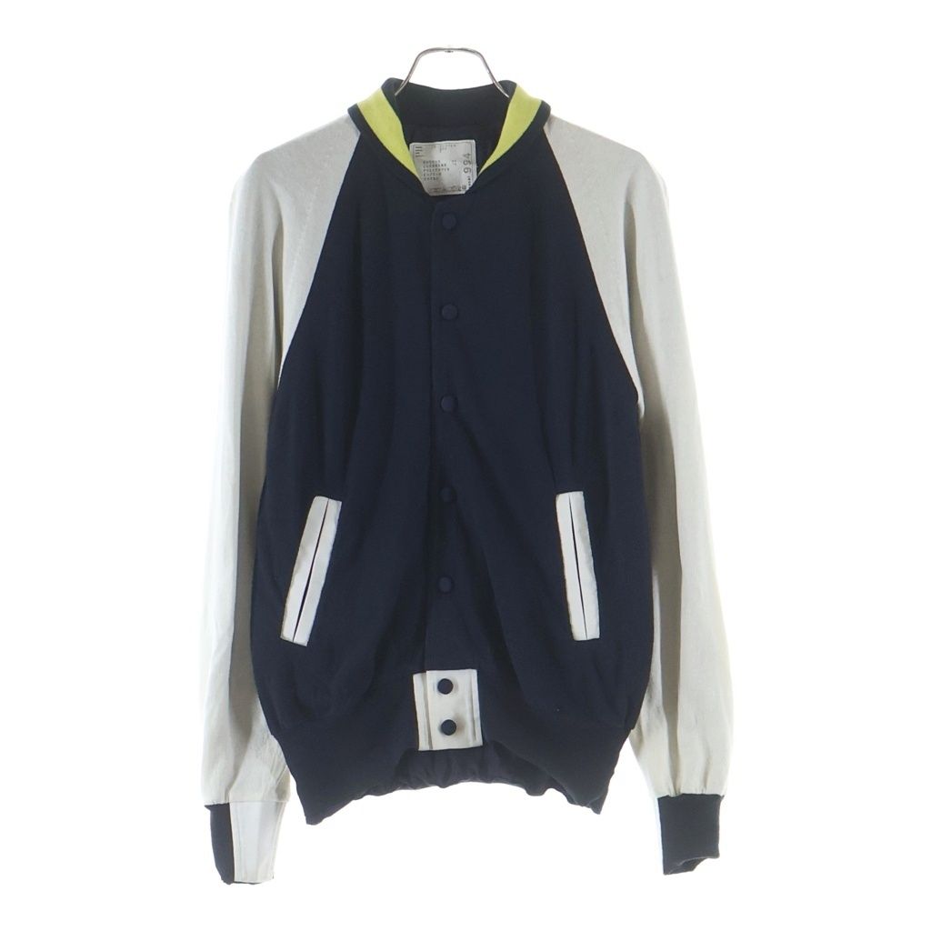 Sacai (サカイ) 16SS カシミヤ混 ニット ジャケット ブルゾン ネイビー/ホワイト 16-00994M 8,993円