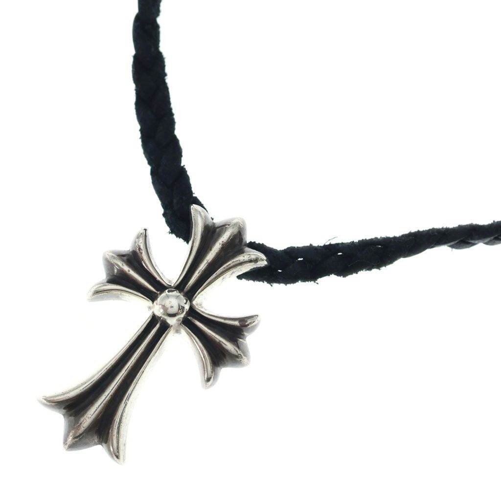 CHROME HEARTS (クロムハーツ) CH CRS SMLスモールCHクロス BC ボロチップブレイド ネックレス シルバー BCA220