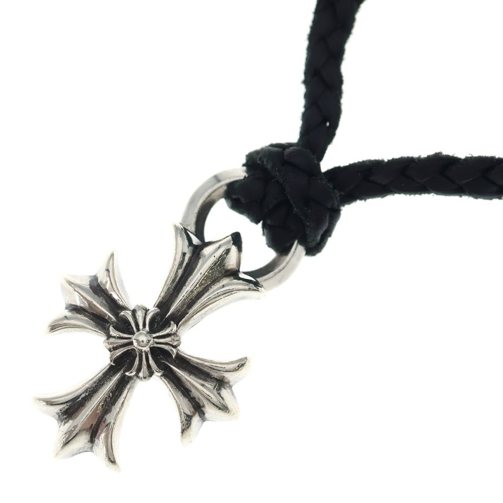CHROME HEARTS (クロムハーツ) DBL CH PRS ダブル CHプラス ペンダントトップWレザーブレイド シルバー