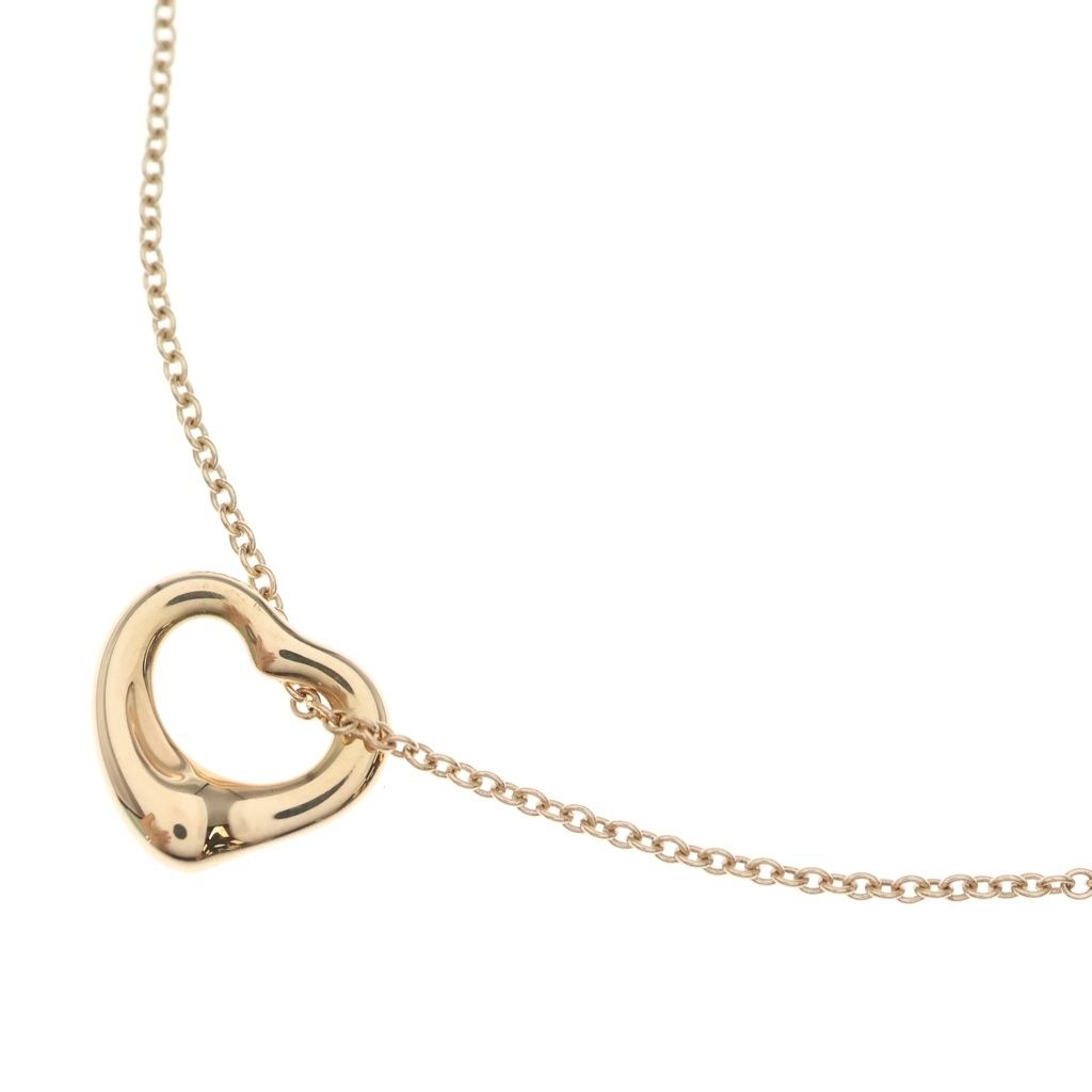 TIFFANY & Co. (ティファニー) ティファニー エルサペレッティ オープンハートネックレス ペンダント チェーン ピンクゴールド 750 2.8g