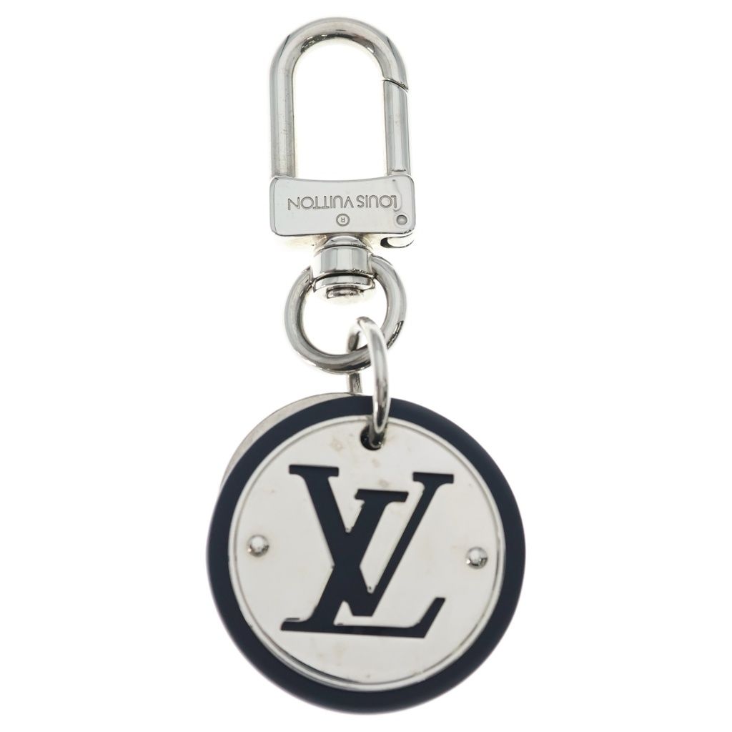 LOUIS VUITTON (ルイヴィトン) ポルトクレ LVサークル バッグチャーム キーホルダー キーリング ブラック/シルバー M67362
