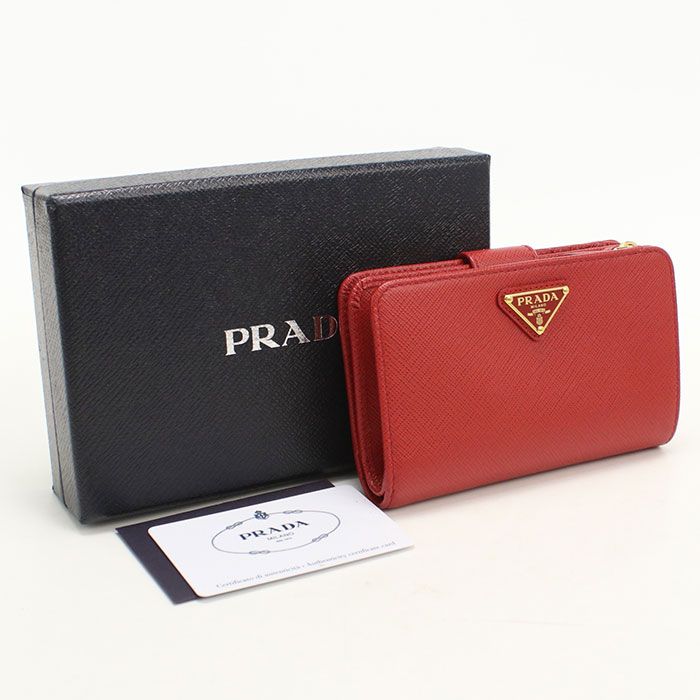 PRADA プラダ サフィアーノレザー 1ML225 二つ折り財布 レザー【中古】 レディース