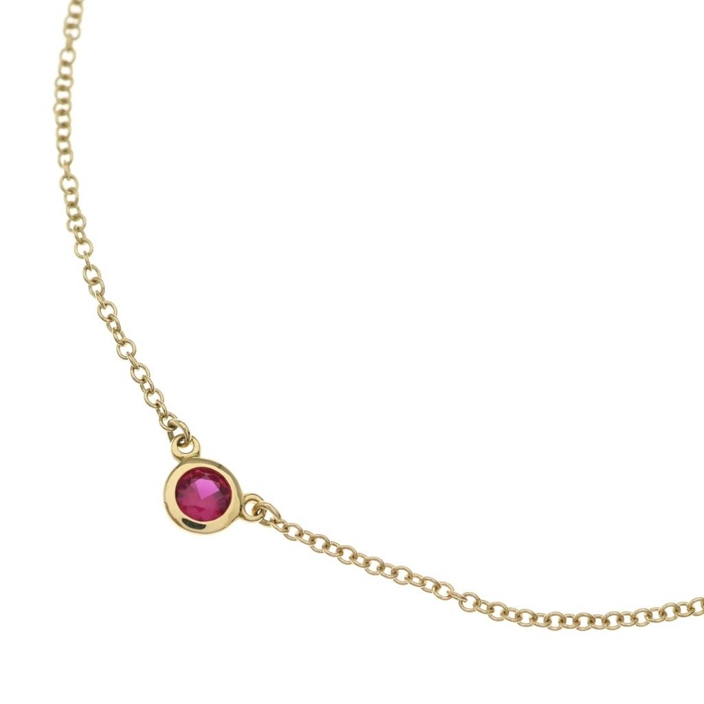 TIFFANY & Co. (ティファニー) カラーバイザヤード ネックレス ルビー K18YG イエローゴールド