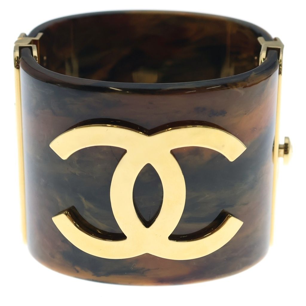 CHANEL (シャネル) ココマーク バングル ブレスレット ブラウン GP