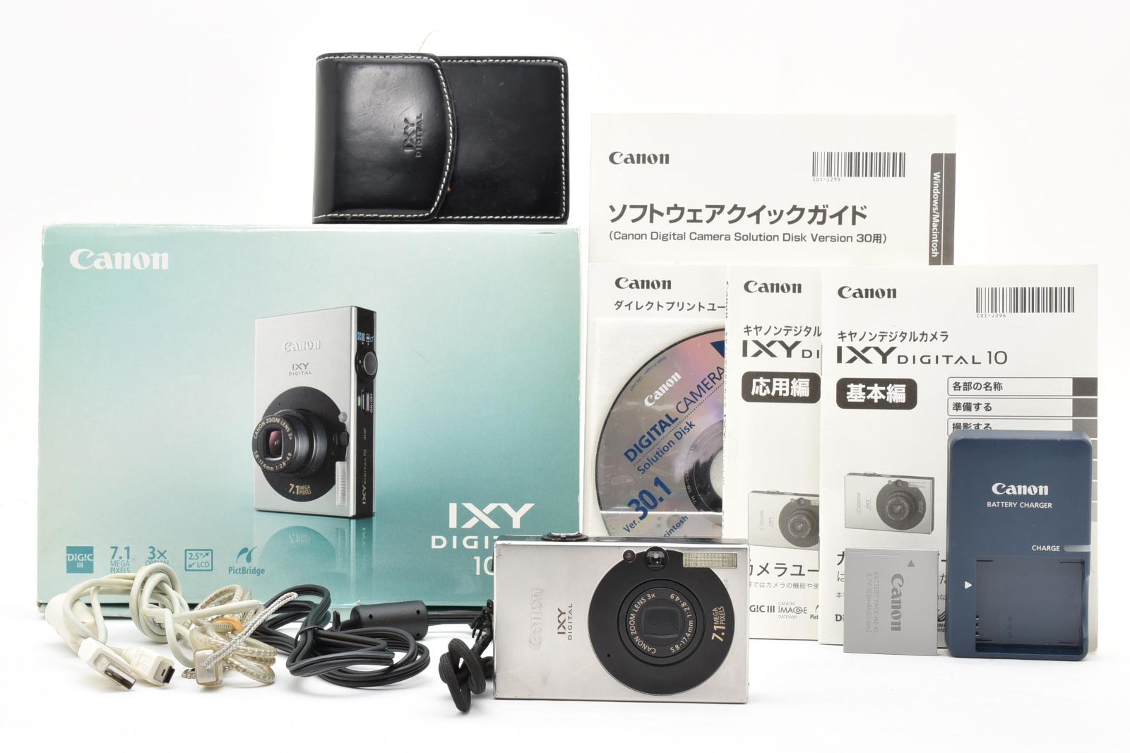 キヤノン　Canon IXY DIGITAL10 ブラック PC1228 《動作確認済・付属品多数》 パンダカラー コンパクト デジタル カメラ #A1237