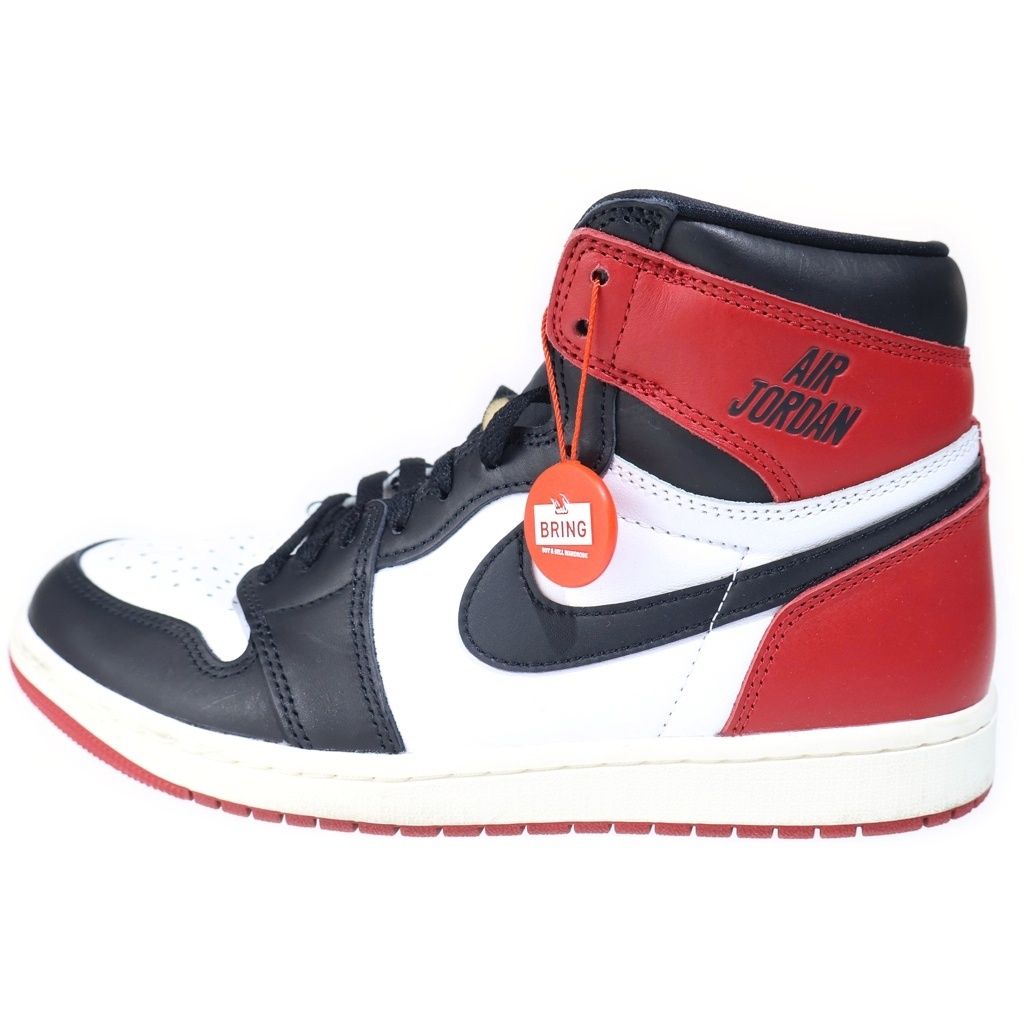 NIKE (ナイキ) AIR JORDAN1 RETRO HIGH OG BLACK TOE エアジョーダン1 ブラックトゥ レザーハイカットスニーカー ブラック/レッド US9/27CM DZ5485-106