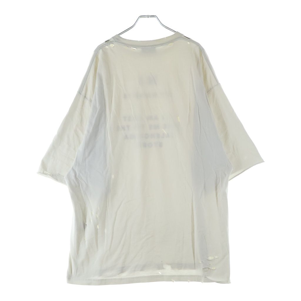 BALENCIAGA (バレンシアガ) 21SS HI MY NAME IS プリント ダメージ加工 半袖Tシャツ カットソー ホワイト 661715 TKVF1