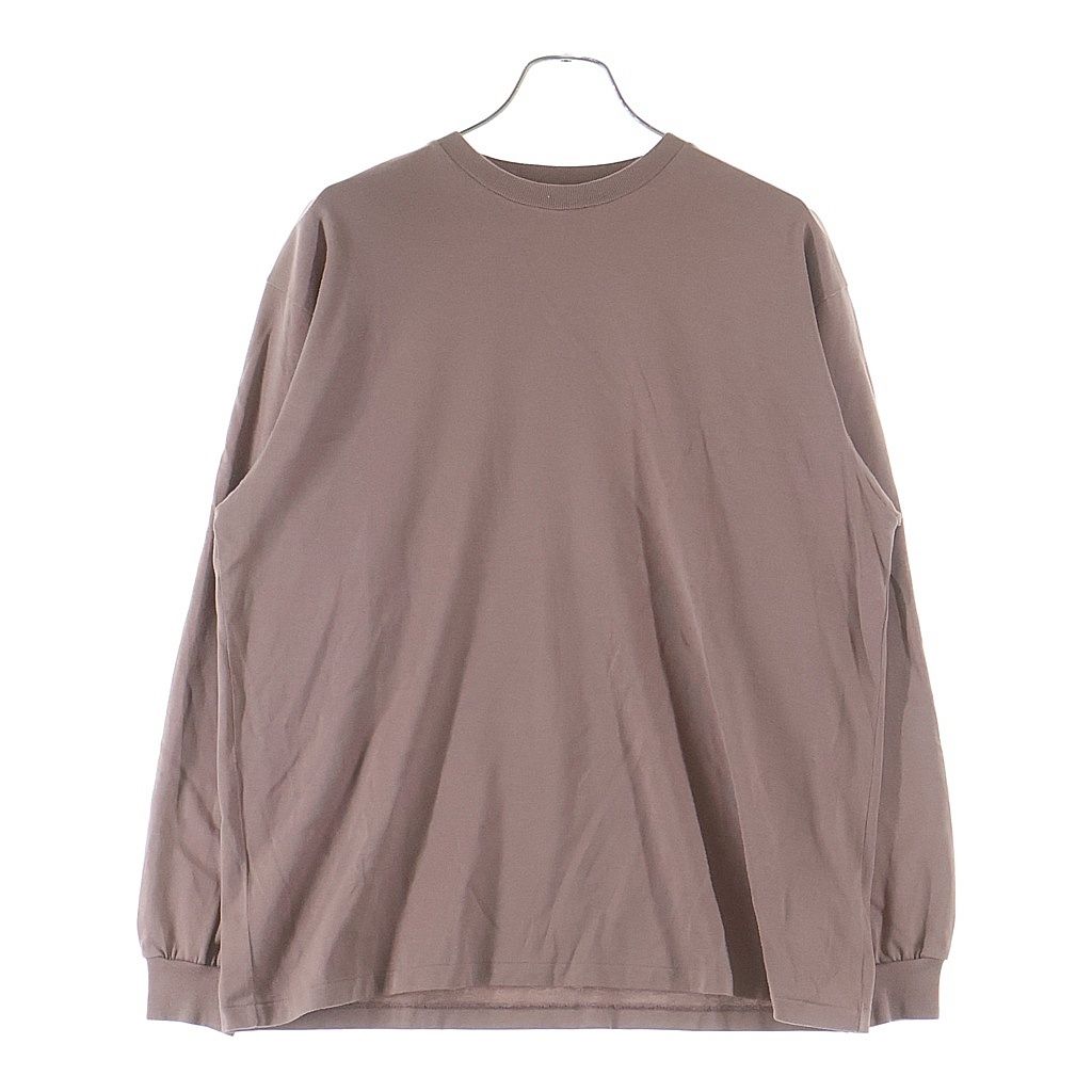 AURALEE (オーラリー) 19AW LUSTER PLAITING L/S TEE ラスター プレーティング ロングスリーブ クルーネック 長袖Tシャツ カットソー ピンク A9AP01GT