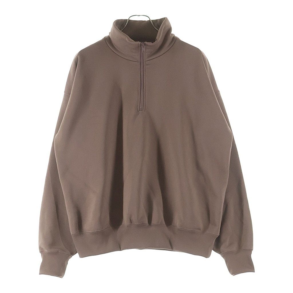 AURALEE (オーラリー) 19AW BAGGY POLYESTER SWEAT HALF ZIP P/O バギー ポリエステル スウェット ハーフジップ プルオーバー ピンク A9AP02PU