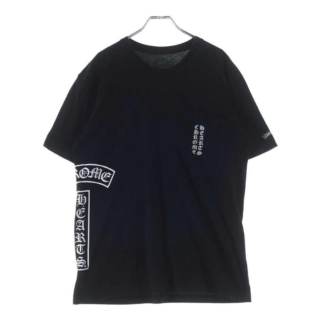 CHROME HEARTS (クロムハーツ) CH TSHIRT サイドTスクロール 胸ポケット半袖プリントTシャツ ブラック