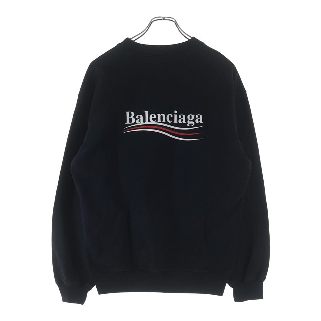 BALENCIAGA (バレンシアガ) POLITICAL CAMPAIGN LOGO SWEATSHIRT ポリティカル キャンペーンロゴ スウェット トレーナー ブラック