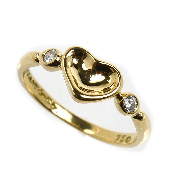 TIFFANY&Co. ティファニー K18YG イエローゴールド フルハート リング・指輪 ダイヤモンド 8号 1.9g レディース 中古