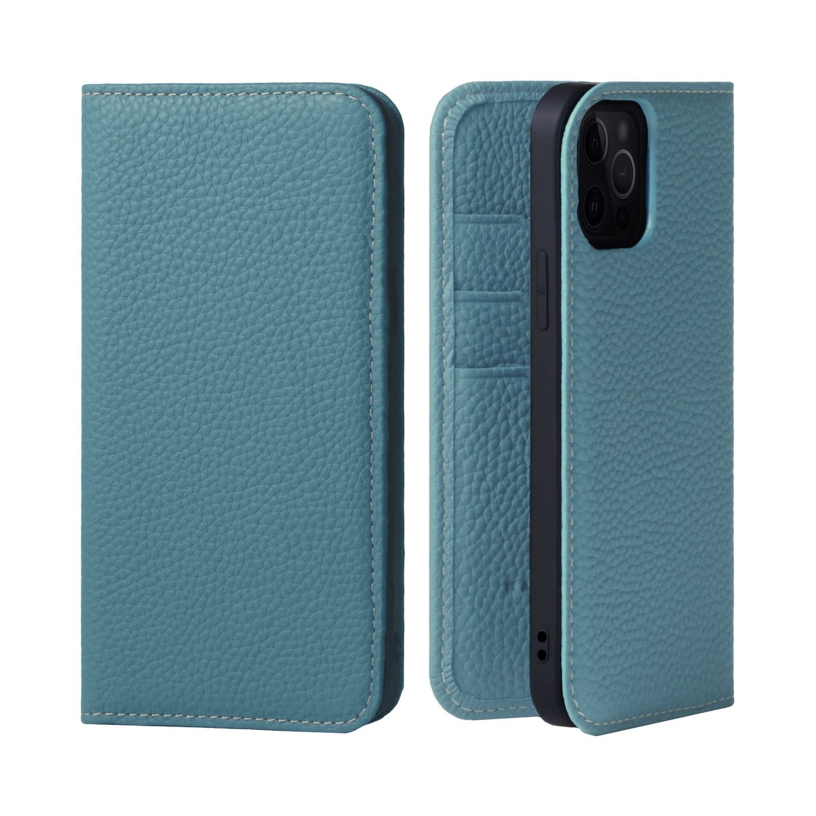 新品 HANATORA for iPhone 13Pro ケース 手帳型 本革 スマホケース スマホ スタンド コードホルダー 付き シュリンクカーフレザー マグネットなし シアン PH-13Pro-Cyan ギフト 誕生日 女性 男性 彼女 お母さん お父さ 8,067円