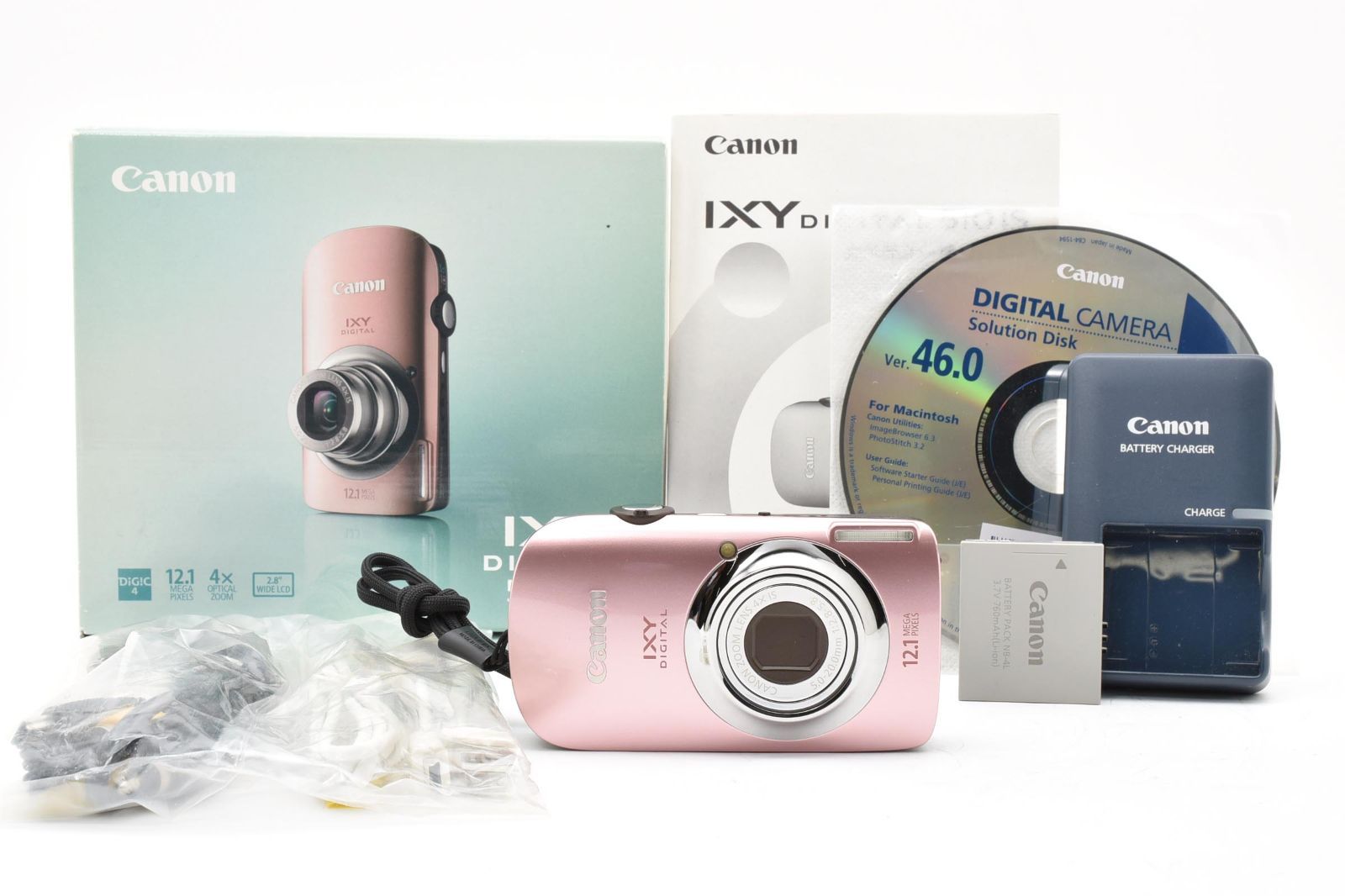 □ 美品 □ キヤノン Canon IXY DIGITAL 510 IS ピンク PC1356 《動作