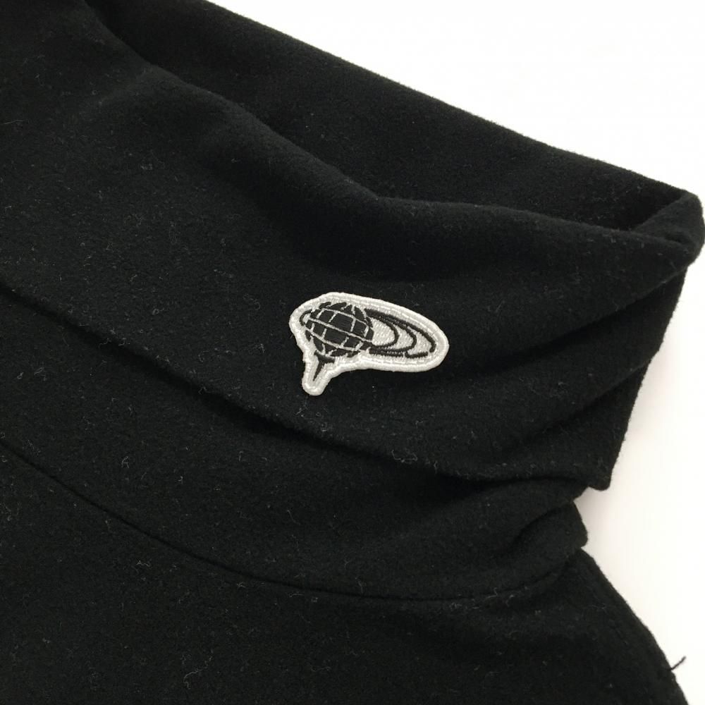 美品】ビームスゴルフ 長袖ハイネックシャツ 黒×白 フロントロゴ 表微