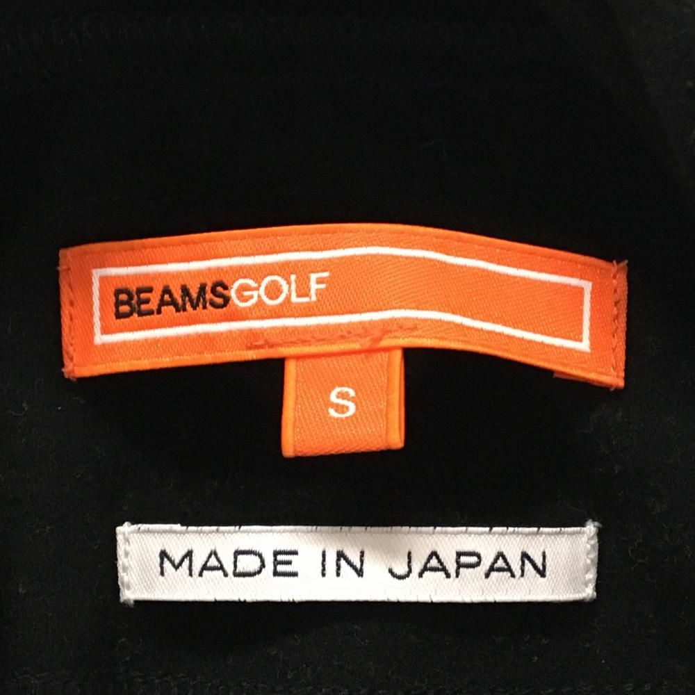 美品】ビームスゴルフ 長袖ハイネックシャツ 黒×白 フロントロゴ 表微