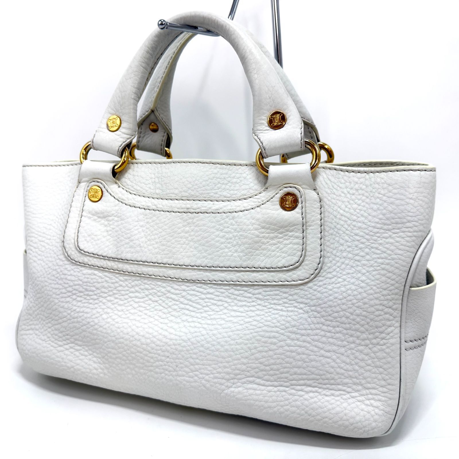 CELINE ブギーバック白　金具ゴールド CELINE セリーヌ ブギーバッグ ハンドバッグ ホワイト 白 ゴールド金具
