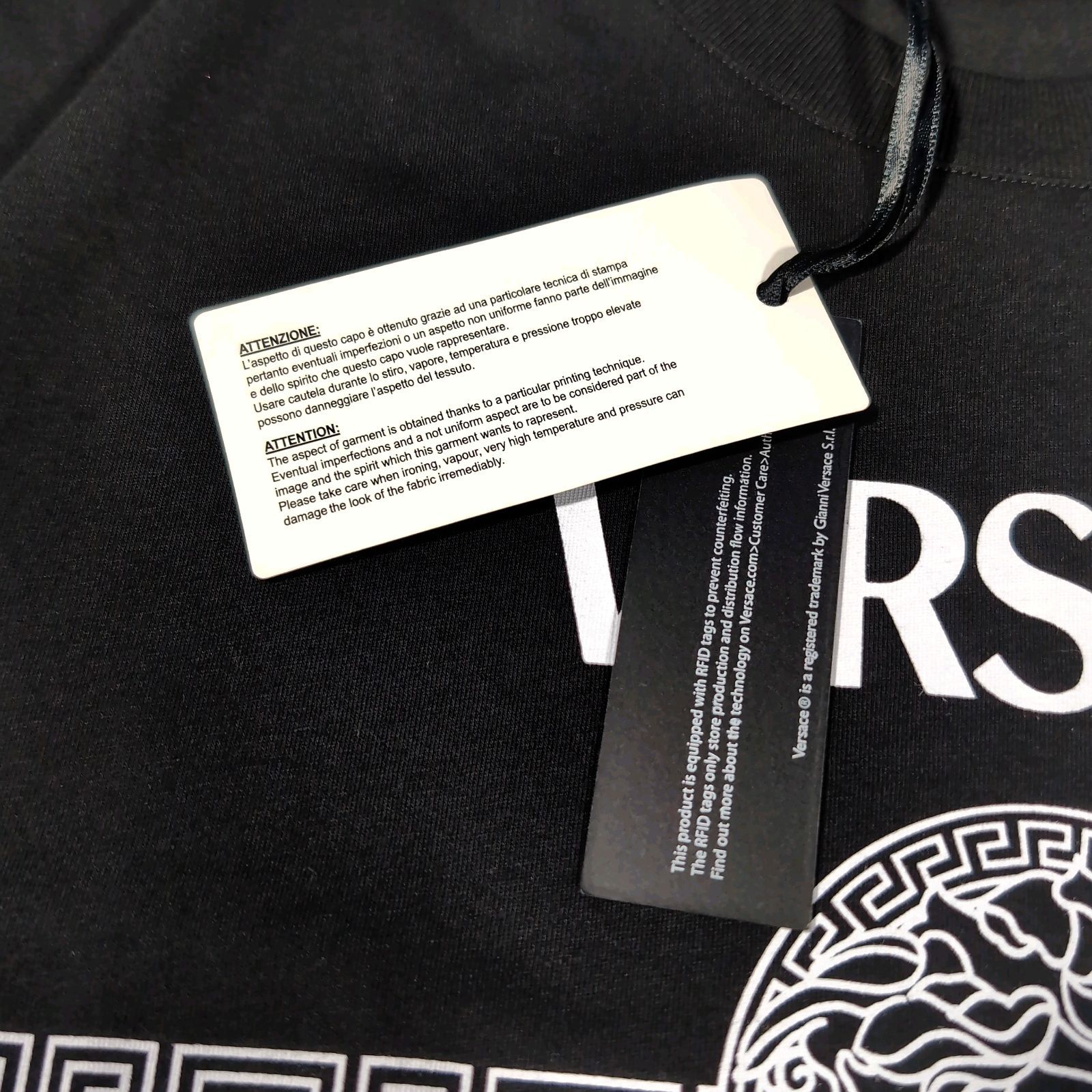 23SS タグ付 VERSACE メデューサロゴプリント S/S TEE L ブラック 