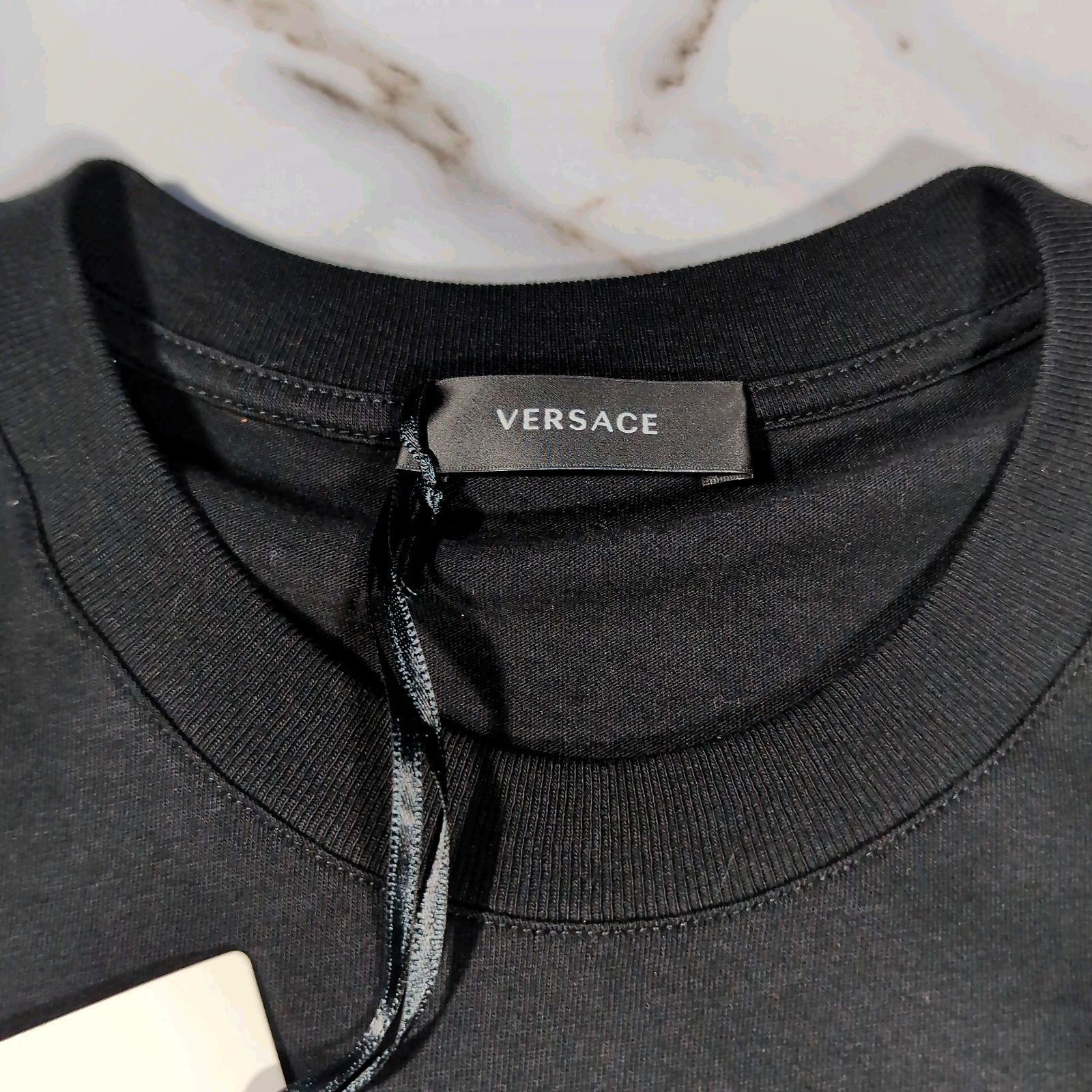 23SS タグ付 VERSACE メデューサロゴプリント S/S TEE L ブラック