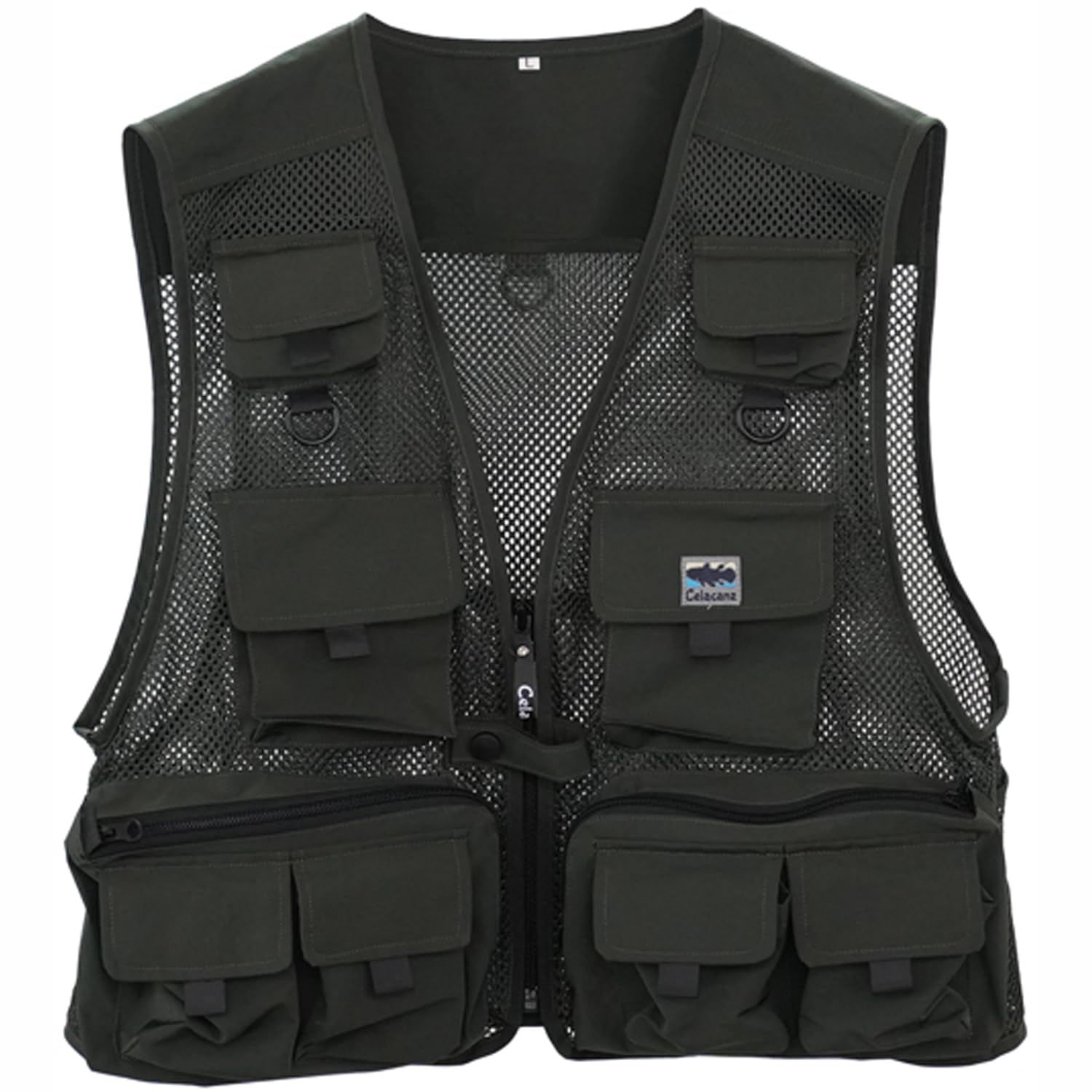 新品 [エクセル] メッシュベスト ブラック/カーキグリーン M/L/LL/3L 釣り アウトドア キャンプ カメラマン 防災 ルアー 速乾 軽量 耐滑 通気性 国内釣具メーカー Celacanz NFC-2180 (JP アルファベット LL カーキグ 4,370円