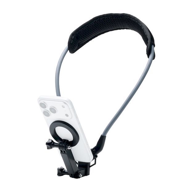 【新品・7営業日以内発送】エレコム ELECOM P-STCNMBK 首掛けスマホホルダー MagSafe対応 ネックレス式マウント 撮影用 ハンズフリー 手元撮影 固定ベルト ブラック PSTCNMBK【沖縄離島販売不可】