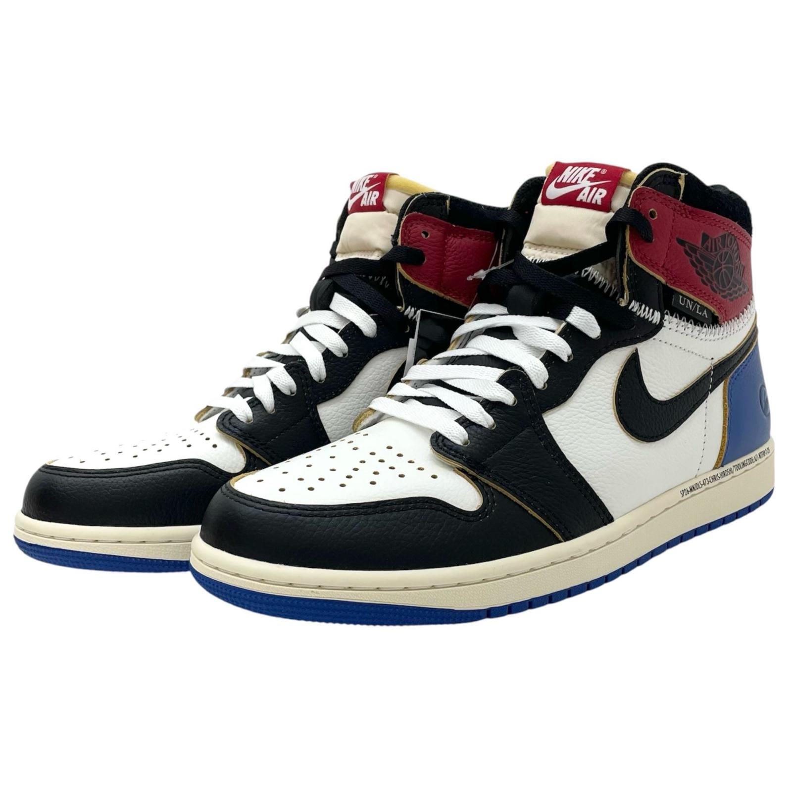 【中古】NIKE×fragment design×UNION | ナイキ×フラグメントデザイン×ユニオン Air Jordan 1 High OG スニーカー 靴 IO7847-002 ブラック×ホワイト×レッド×ブルー 26.5cm【尾張小牧店】