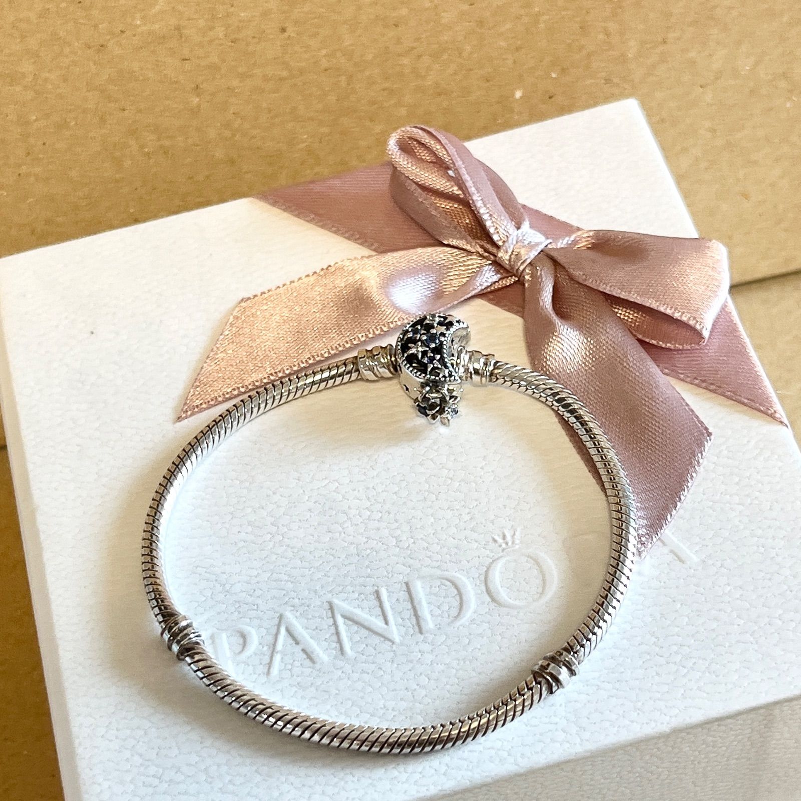 Pandora パンドラ スパークリングムーン クラスプ スネークチェーン 