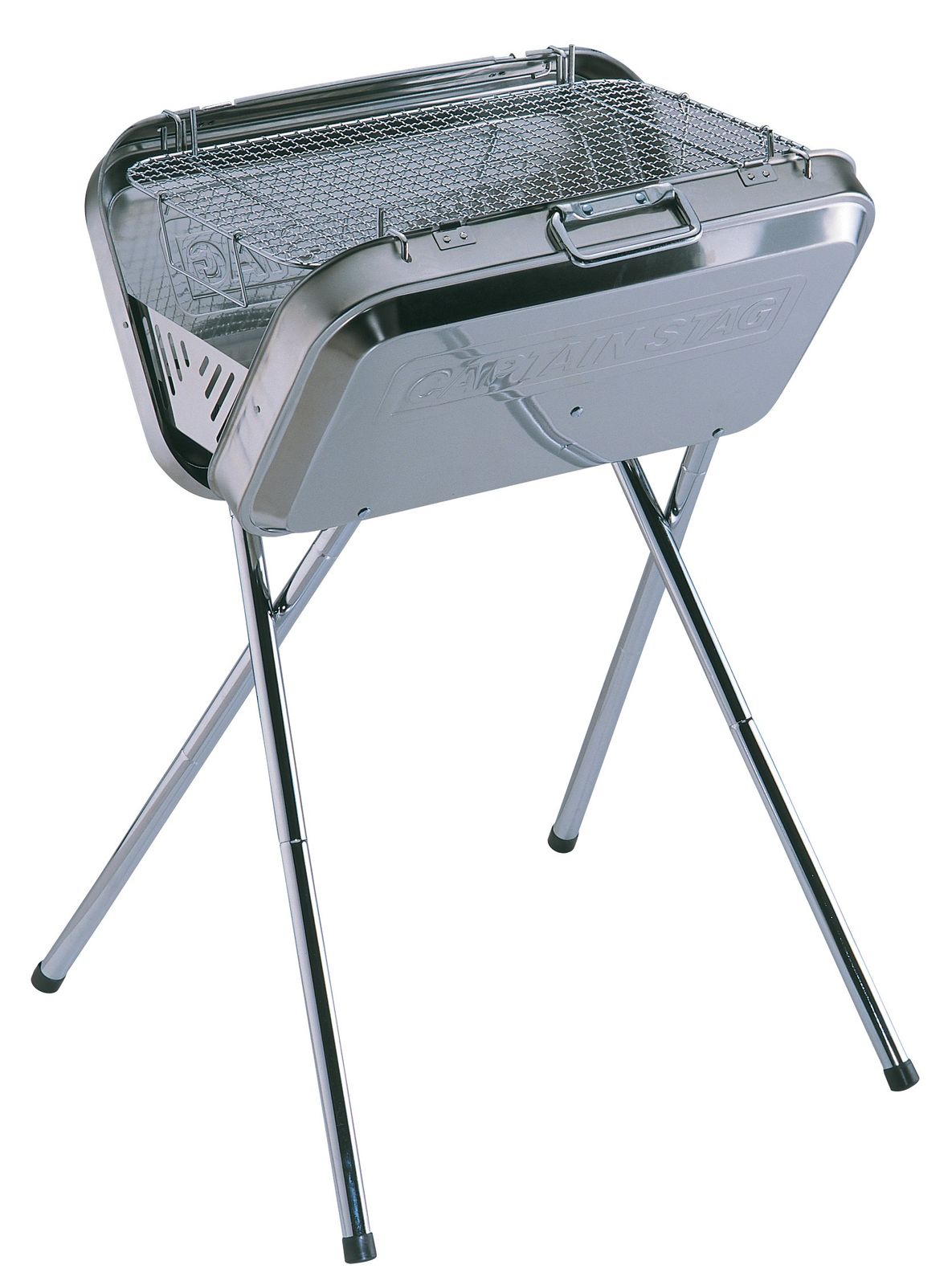 新品 キャプテンスタッグ フラッグ ステンレスV型バーベキューコンロ M-6490
