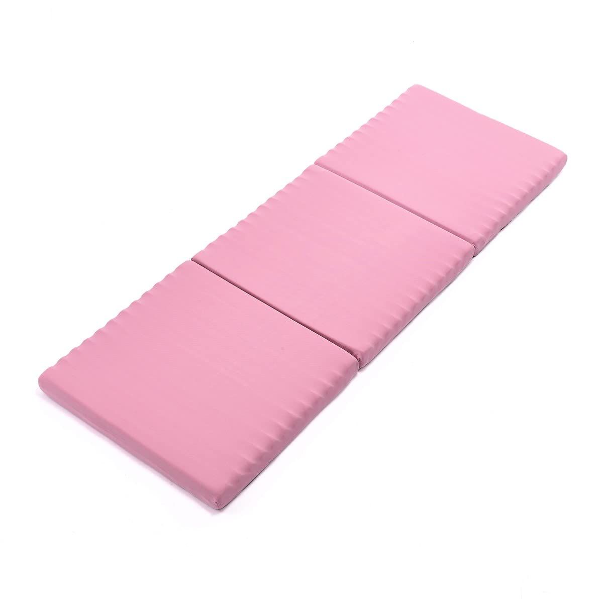 新品 西川 ごろ寝 マットレス 60X180X6cm 側地洗える 波型構造 体圧分散 お家時間 三つ折り 収納 便利 ごろ寝 お昼寝 ソファ アウトドア 車中泊 来客用 HC90009512 (ピンク)