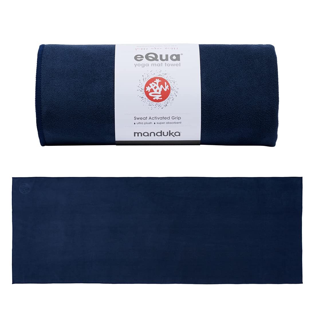 新品 マンドゥカ(Manduka) ヨガタオル eQua イークア (L) ロング(200cm) ヨガマットサイズ 吸汗 吸水 速乾 滑らない 大きいサイズ マイクロファイバー ヨガラグ マットタオル スポーツタオル ホットヨガ／ ミッドナイト