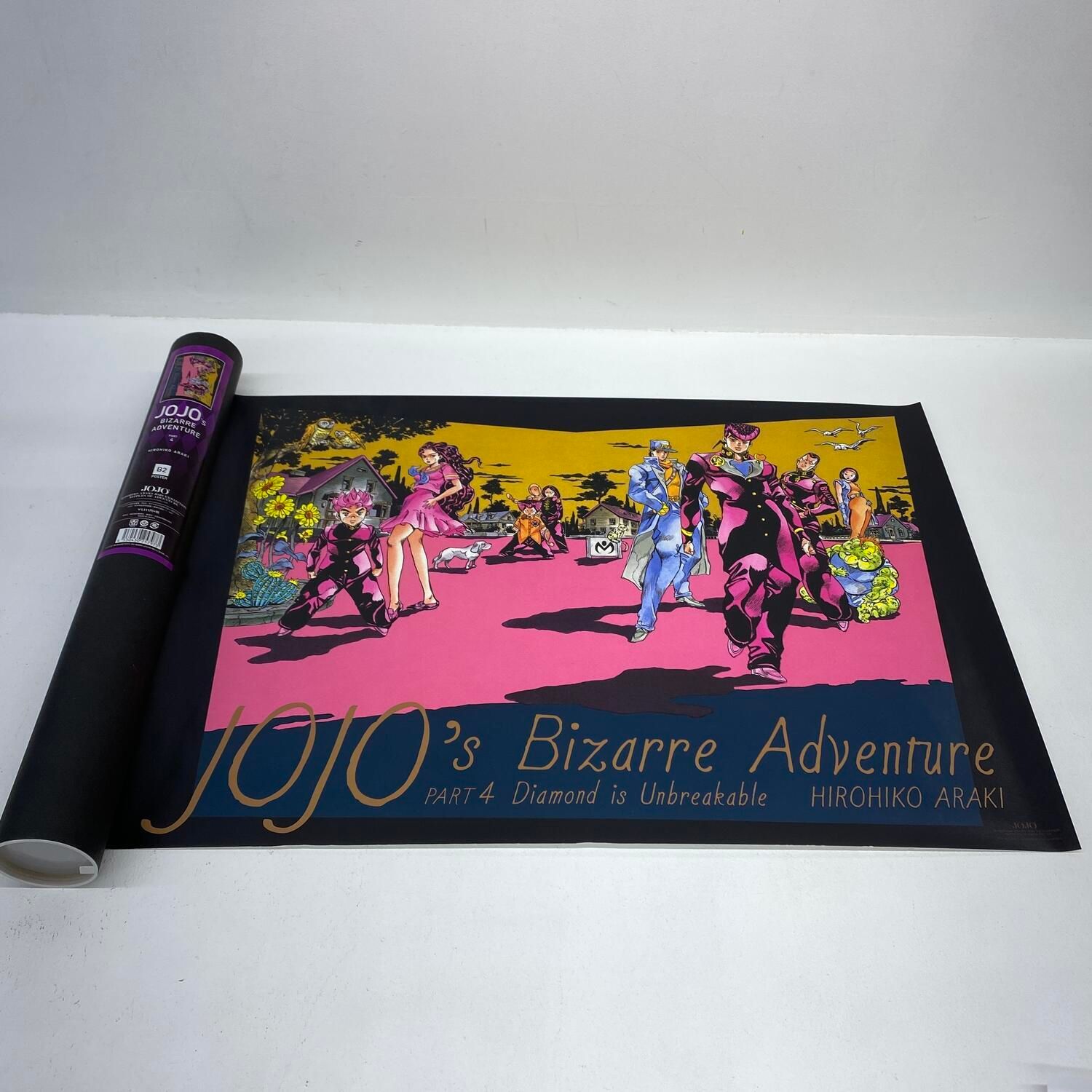 【★加古川物流】中古 JOJO 荒木飛呂彦原画展 -冒険の波紋- ジョジョの奇妙な冒険 Part4 ダイヤモンドは砕けない B2ポスター**【701】
