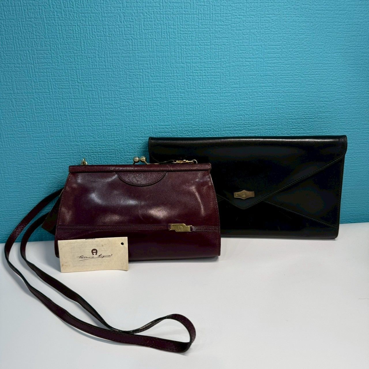 WB247 Etienne Aigner's エティエンヌ・アイグナー がま口ショルダーバッグ クラッチバッグ 2点セット レディース 鞄