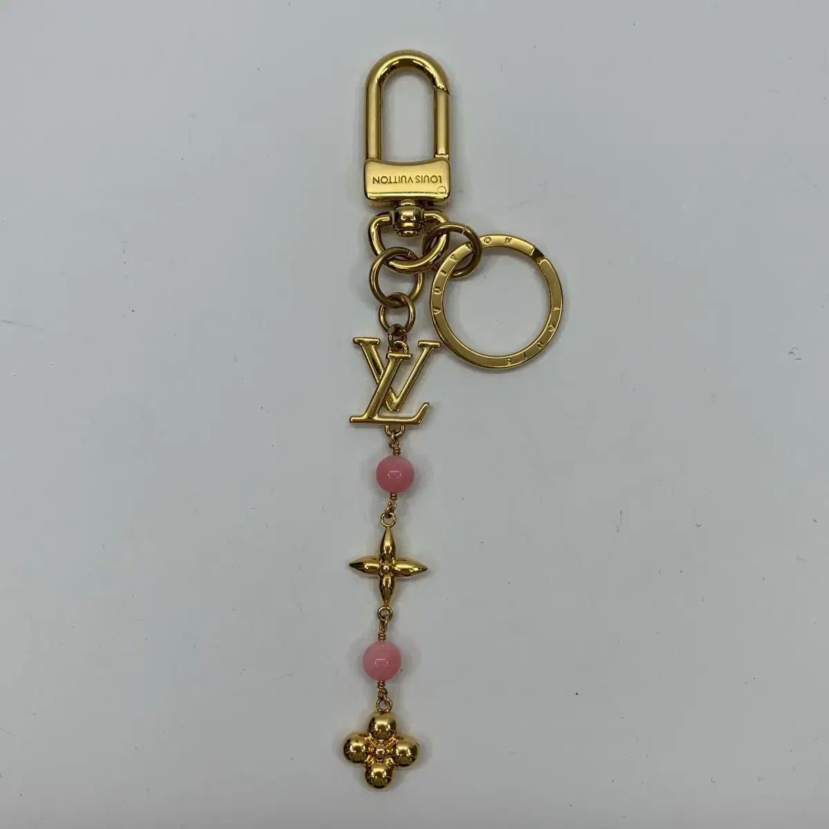 267001741 ルイヴィトン MY LV パールキーホルダー M01055 GOLD&PINK