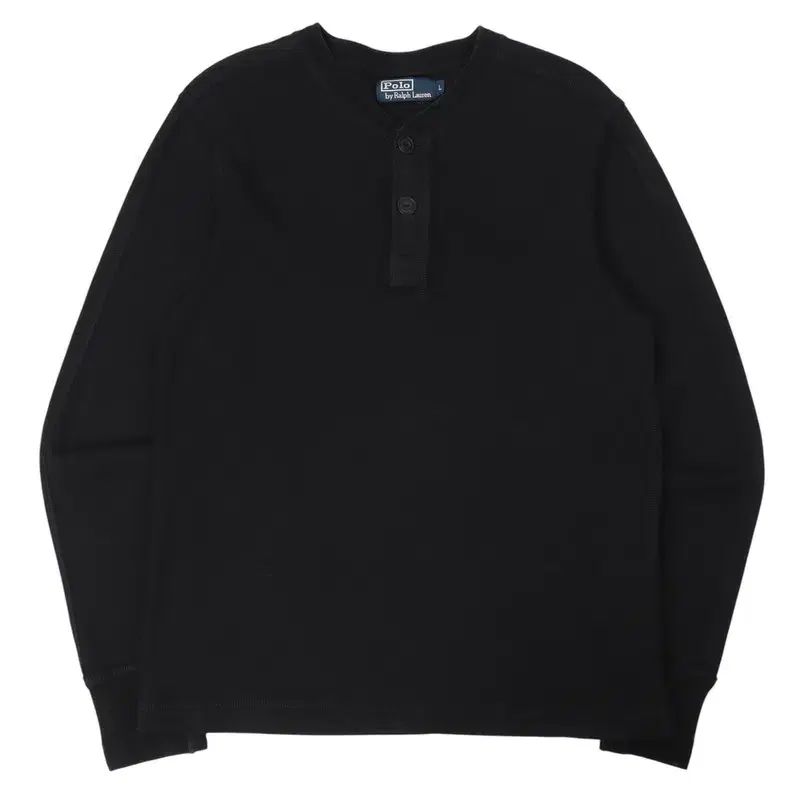 ポロラルフローレン ブラック ボタンアップ コットンニット ロングスリーブ