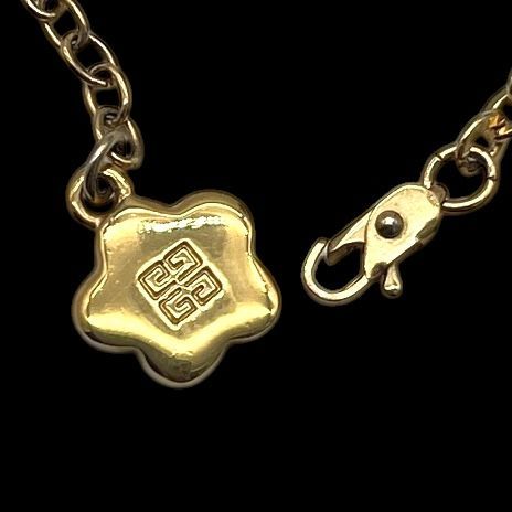 希少 GIVENCHY ジバンシー ロングネックレス 2連 フラワー パール 4G