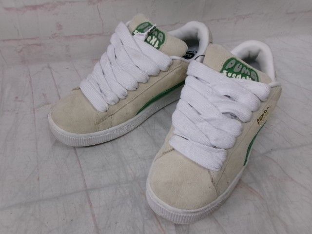 【中古】PUMA ﾌﾟｰﾏ ｴｸｽﾄﾗﾗｰｼﾞ×ﾌﾟｰﾏｽｳｪｰﾄﾞXL ｽﾆｰｶｰ 401452-01 ｱｲﾎﾞﾘｰ ｸﾞﾘｰﾝ 28.5cm 991919296