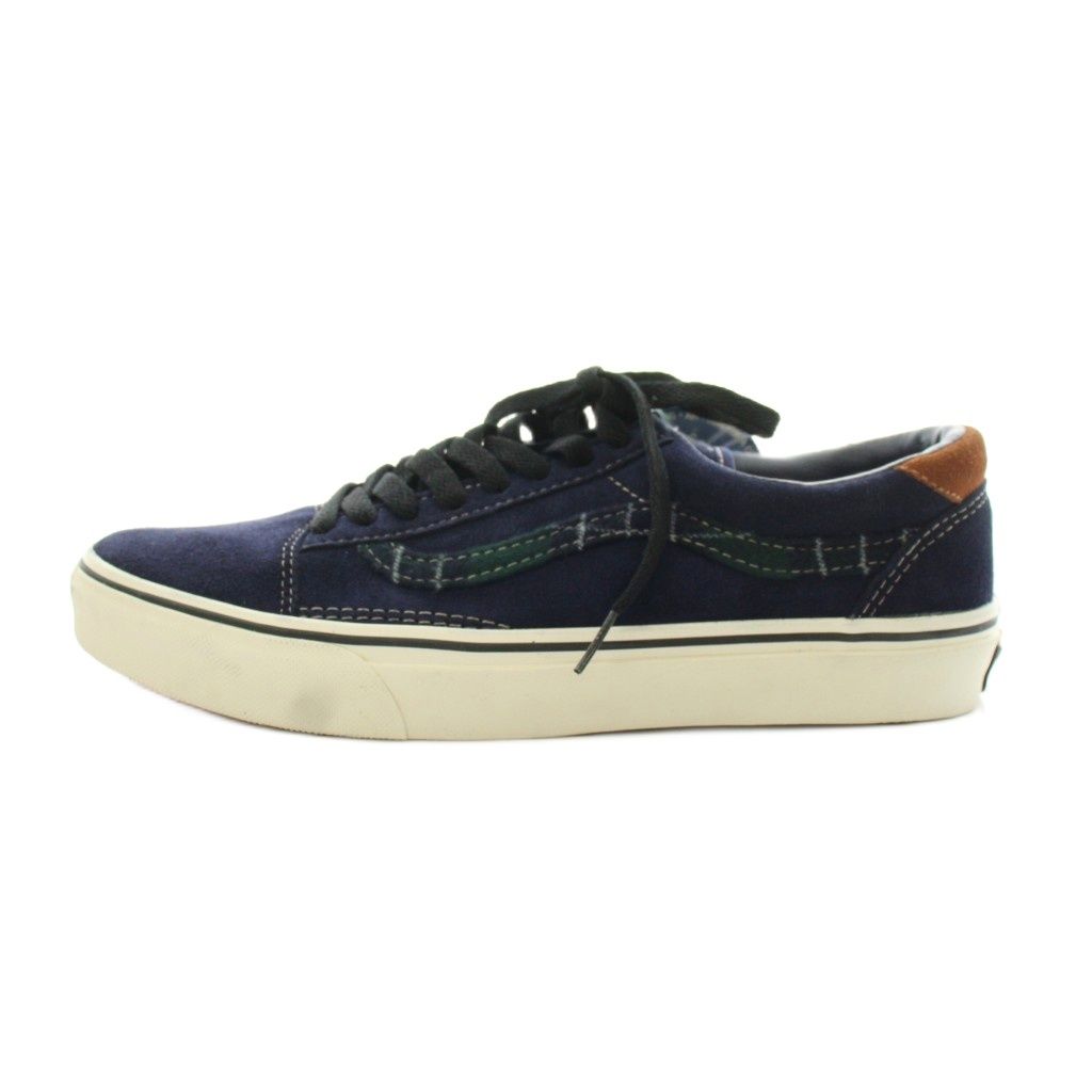 バンズ VANS オールドスクール スニーカー シューズ チェック柄 US10.5 28.5cm 紺 ネイビー 緑 グリーン 525172-0001 /AN15 ■ECE004