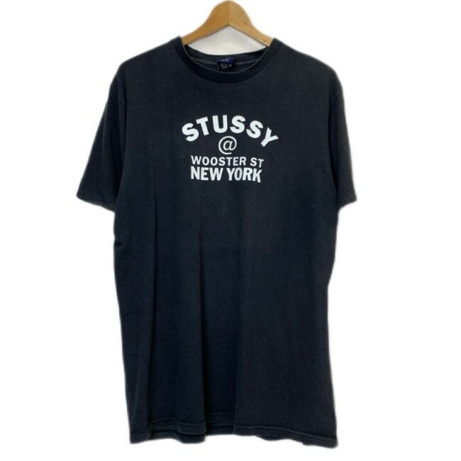 【中古】　STUSSY　OLD STUSSY　Tシャツ　90s vintage　90年代　紺タグ　半袖　カットソー　トップス　クルーネック　ロゴT　ブランドロゴ　プリント　USA製　ストリート　古着　/1100