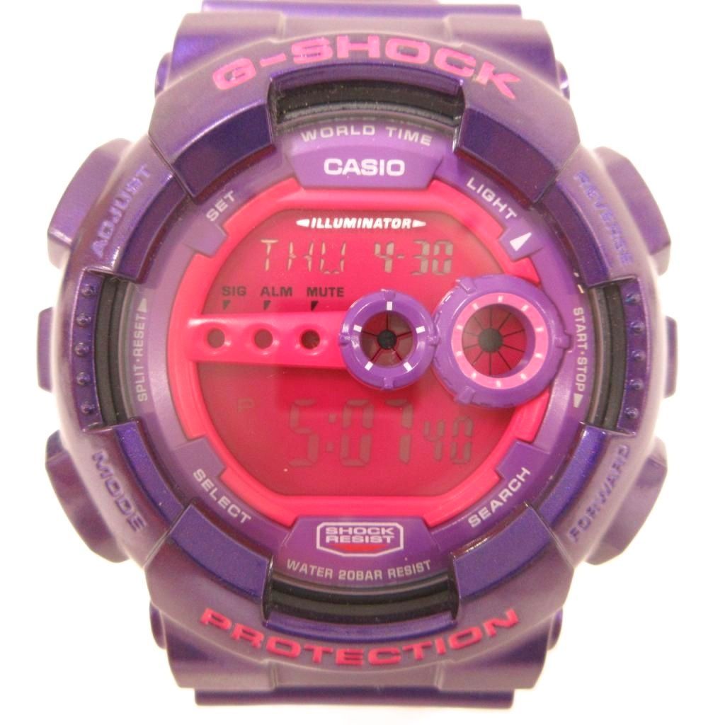 カシオジーショック CASIO G-SHOCK クレイジーカラーズ 腕時計 デジタルウォッチ 樹脂バンド クォーツ 紫 パープル GD-100SC /NU ■ECG003