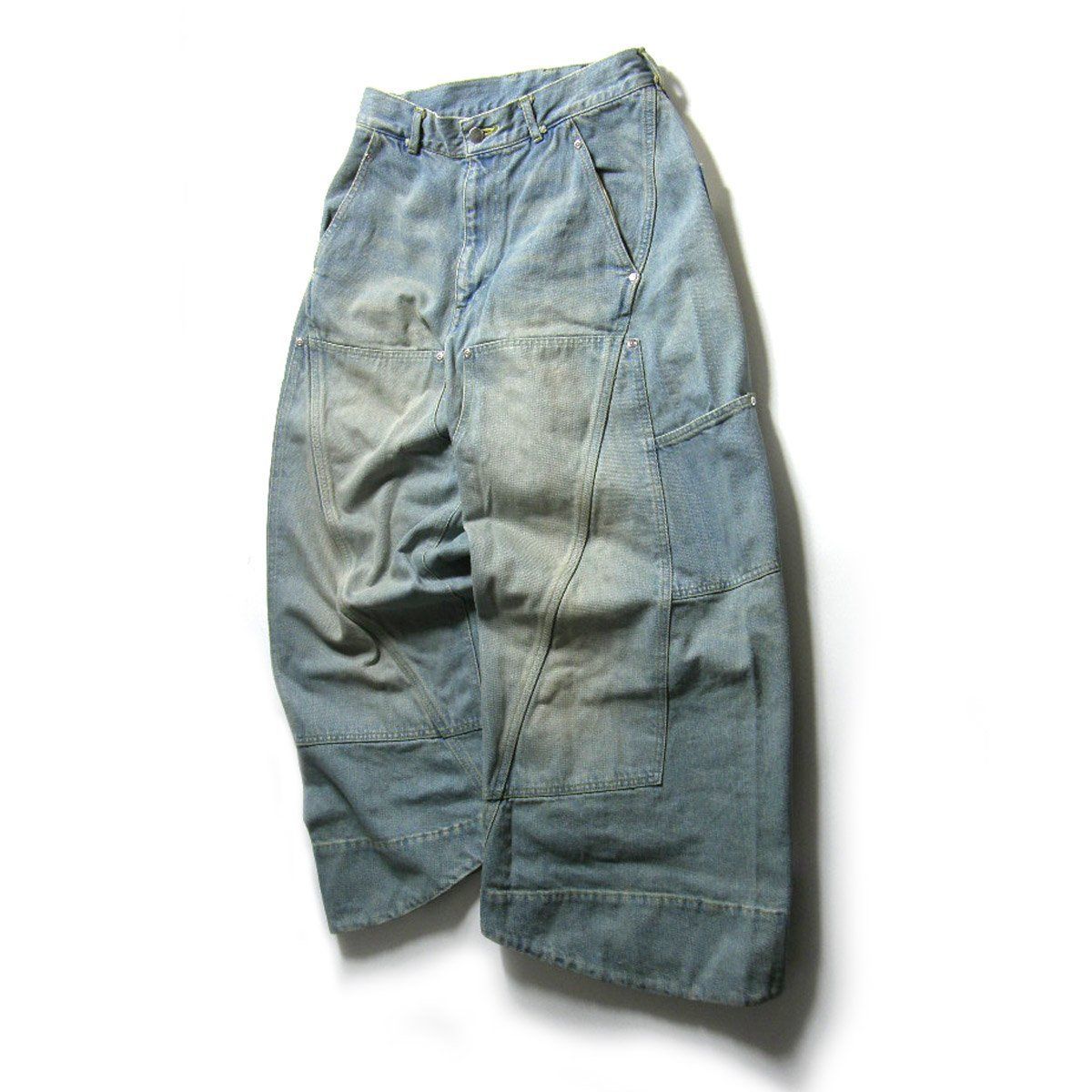 【新品】 YUKI HASHIMOTO ／ ユウキハシモト　ダブルニー デニム バギー パンツ 日本製 BAGGY TWISTED DOUBLE KNEE JEANS ジーンズ ジーパン ｜ オールシーズン