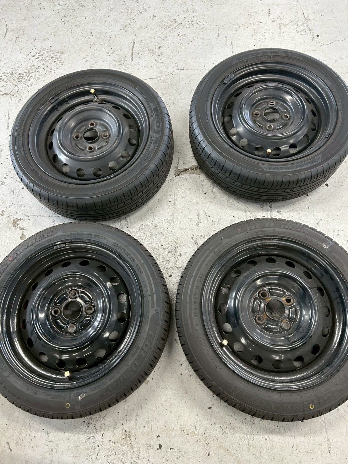 TH3016 ☆送料込み【三菱 アイ使用】145/65R15 175/55R15 夏タイヤ ホイールセット 前後異径 4本☆