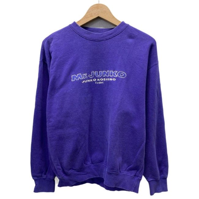 【中古】　Mr.JUNKO　スウェット　90s vintage　90年代　長袖　トレーナー　トップス　クルーネック　裏毛　ブランドロゴ　刺しゅう　日本製　古着　/1952