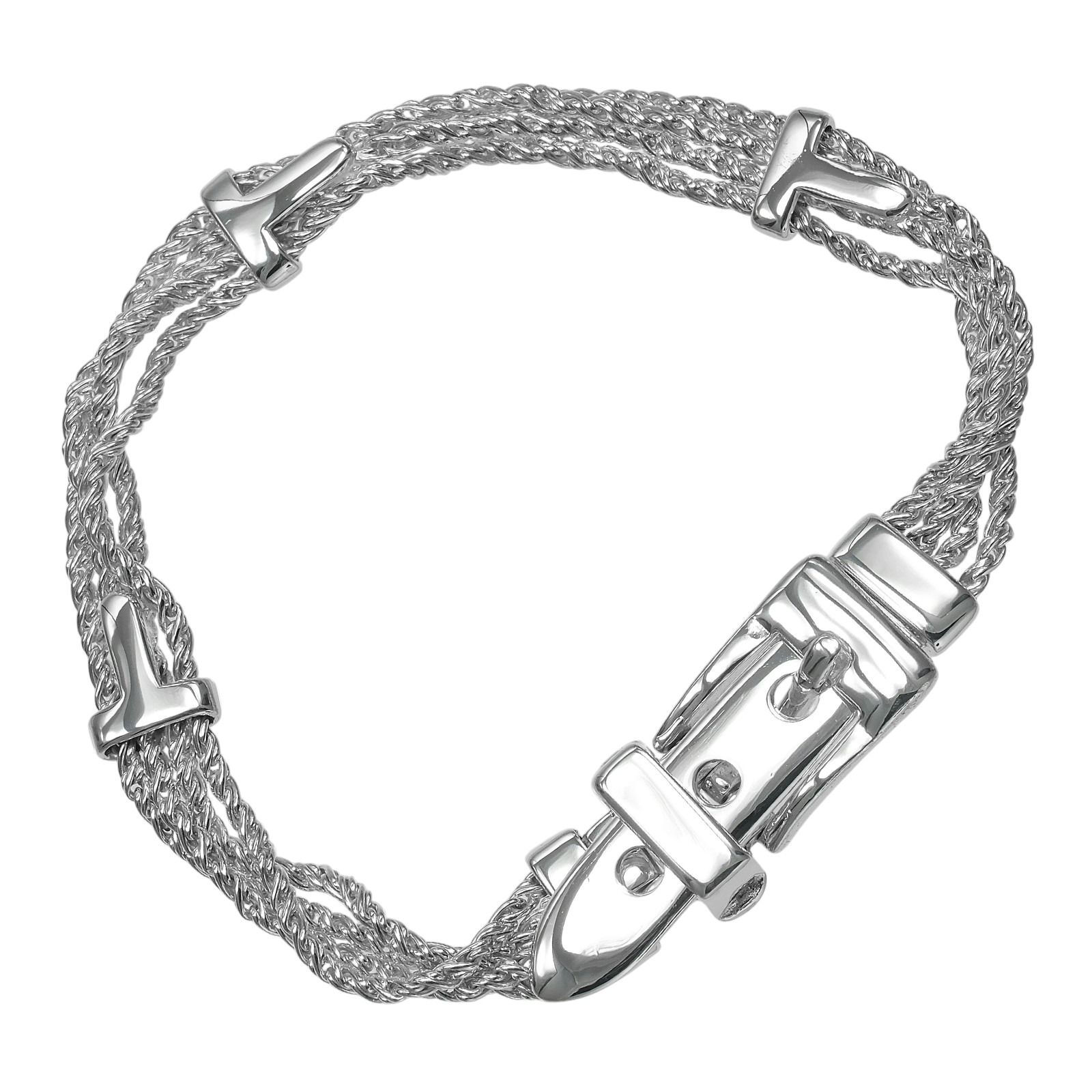 【TIFFANY&Co.】ティファニー Tロープ バックルモチーフ シルバー925 レディース 19.3g ブレスレット