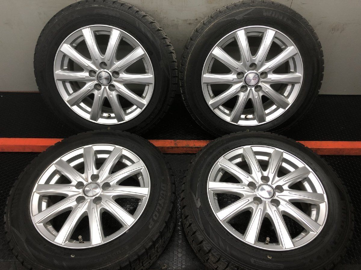 DUNLOP WINTER MAXX WM02 185/60R15 15インチ スタッドレス 4本 24年製 バリ溝 ヤリス グレイス フィット ヴィッツ シエンタ等　(KTJ566)クレジットカード QRコード決済可能 DUNLOP WINTER MAXX WM02 185/60R15】スタッドレス【Weds JOKER 15