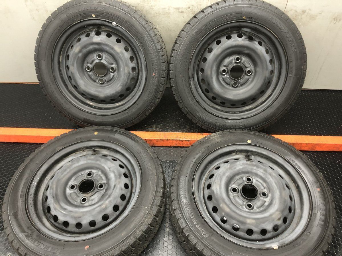 【GOODYEAR ICENAVI7 155/65R14】スタッドレス【HONDA N-ONE 純正ホイール 14インチ 4.5J4HPCD100】22年製 N-BOX/N-WGNにも　(STG226)