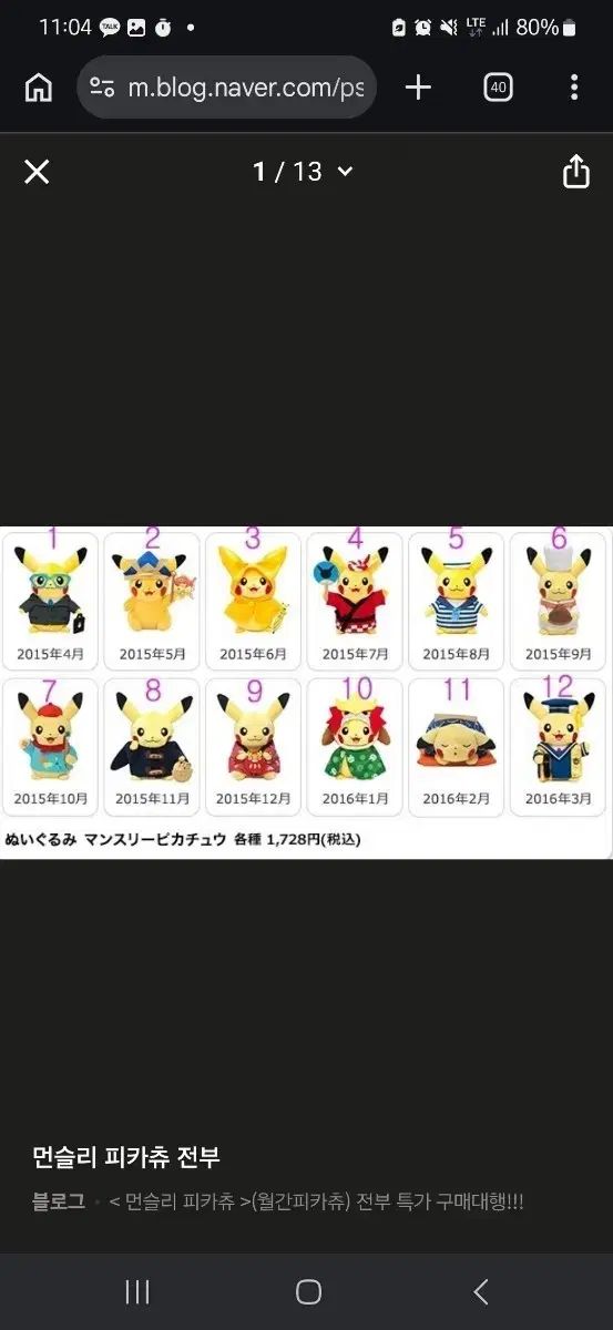 マンスリー ピカチュウ ぬいぐるみ 1月 12月 まとめ ポケットモンスター ぬいぐるみ 52,900円
