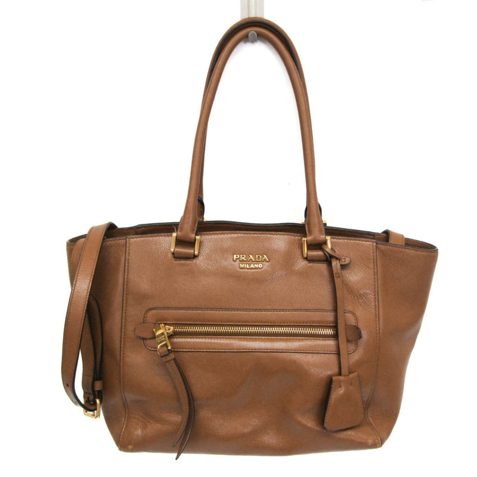 プラダ(Prada) 1BG227 レディース レザー ハンドバッグ,ショルダーバッグ ブラウン