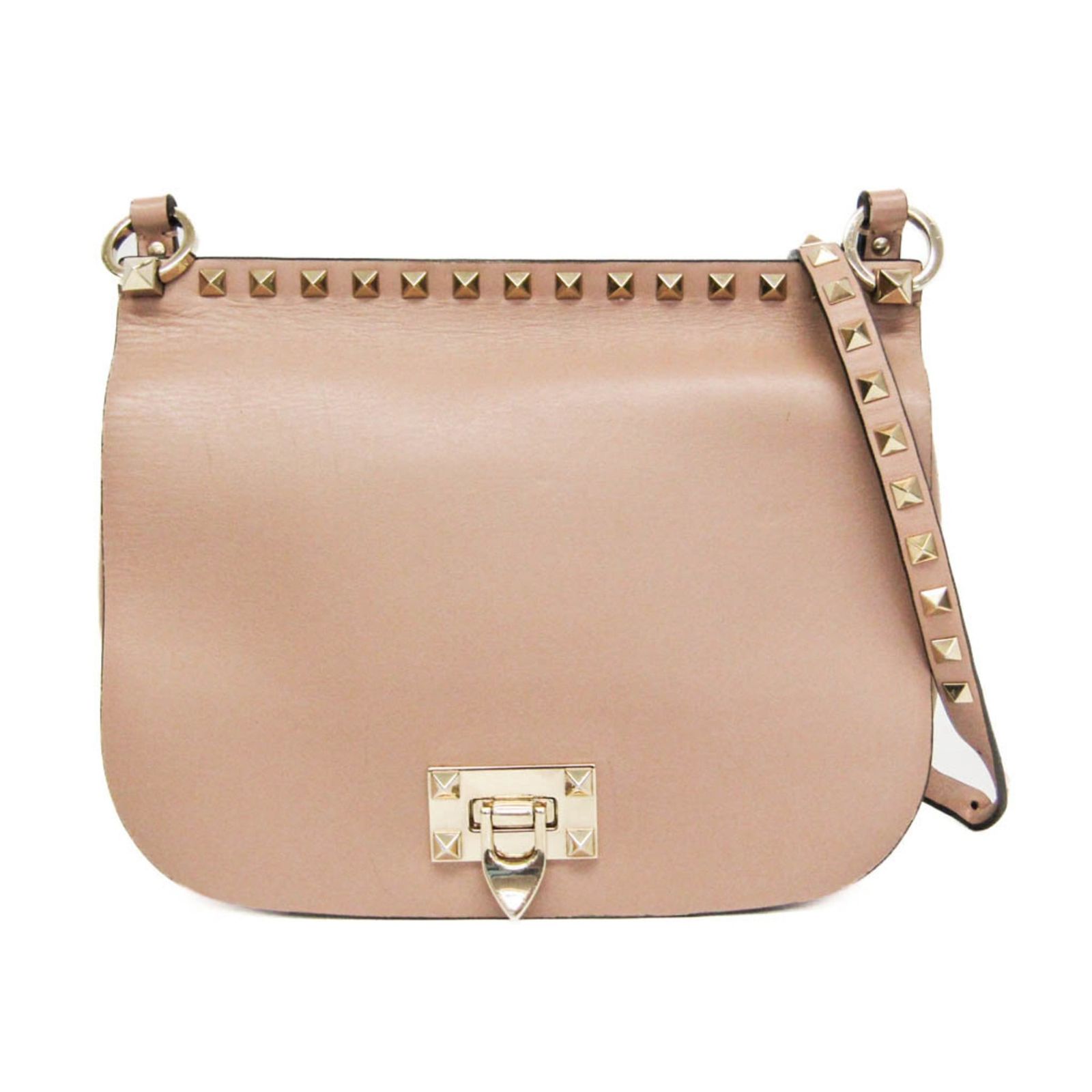 ヴァレンティノ・ガラヴァーニ(Valentino Garavani) ロックスタッズ TW2B0F56XVJ レディース レザー ショルダーバッグ ピンクベージュ